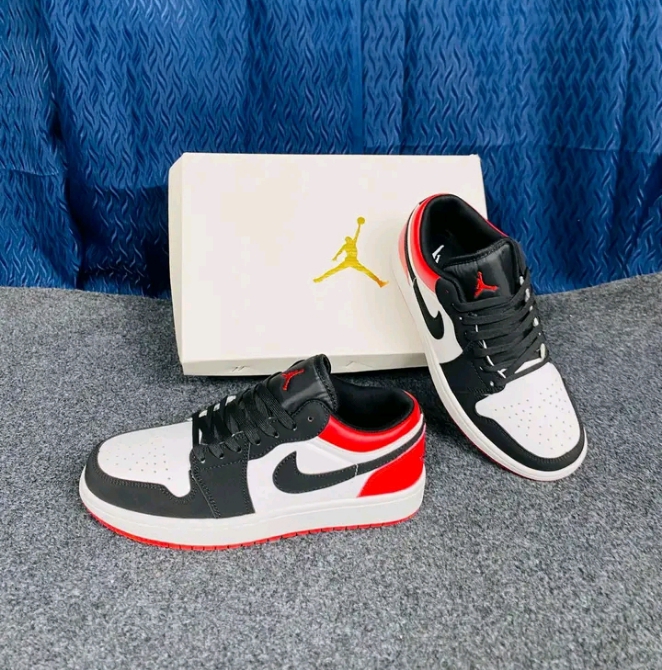 Air Jordan 1 Low.   White/ Black-Gym Red