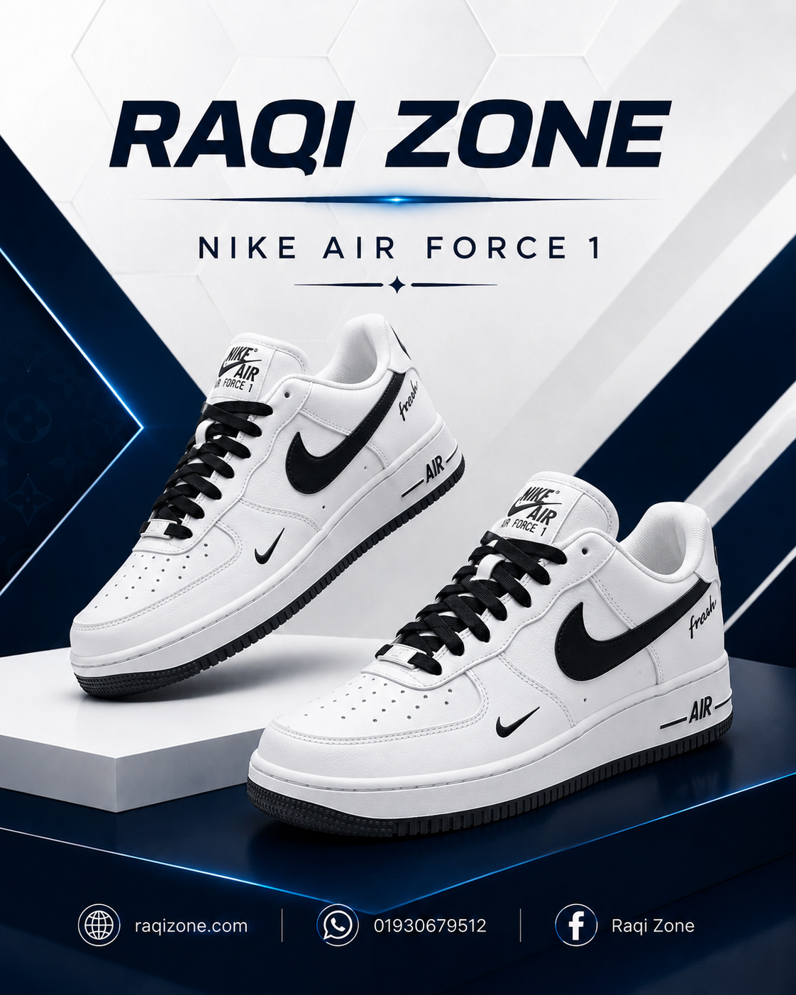 Nike Air Force 1 ✓ .            Black on White.